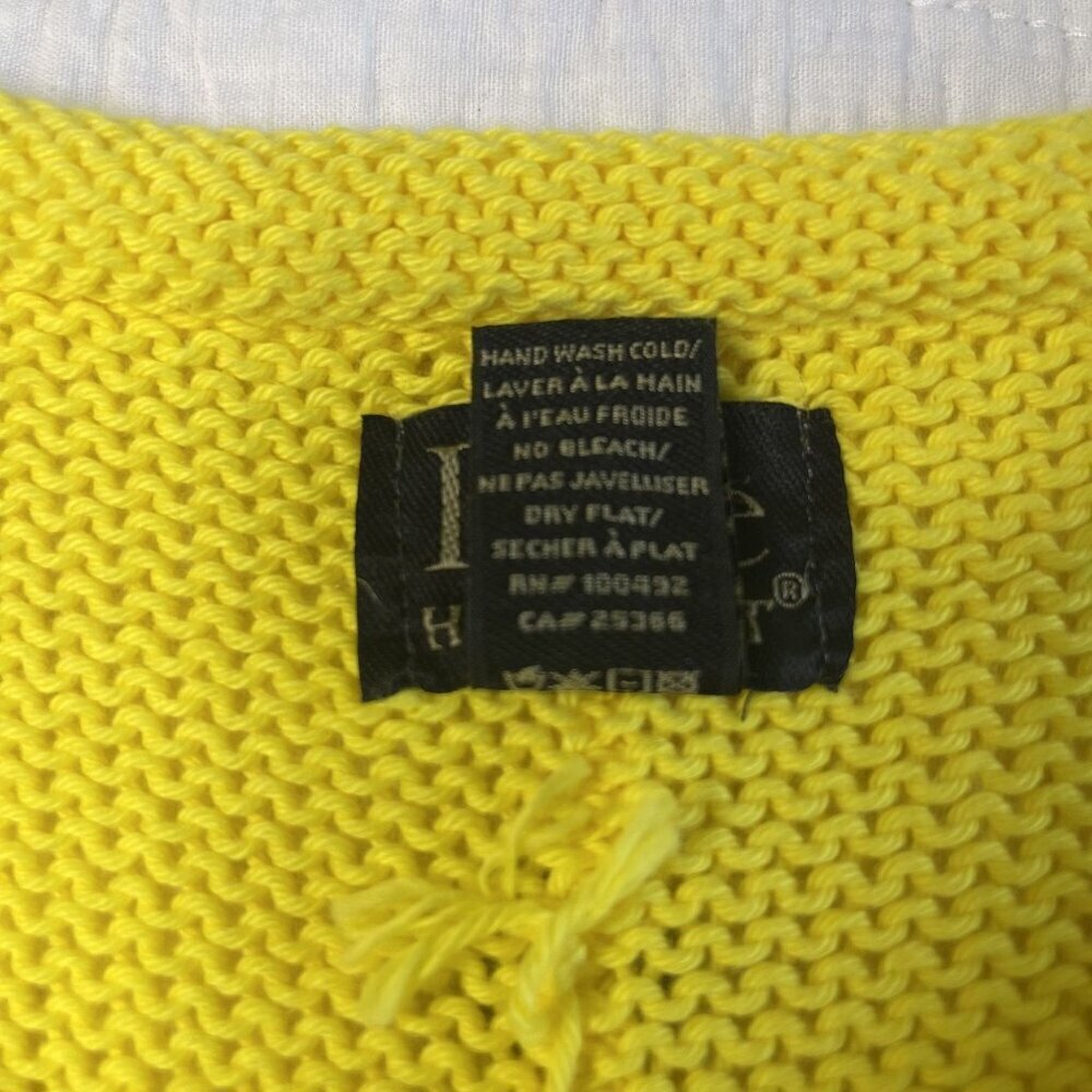 PURE KNITS Pullover Sweater Womens Size XS-S Yellow Buttons V Neck Long Sleeve - Picture 5 of 8